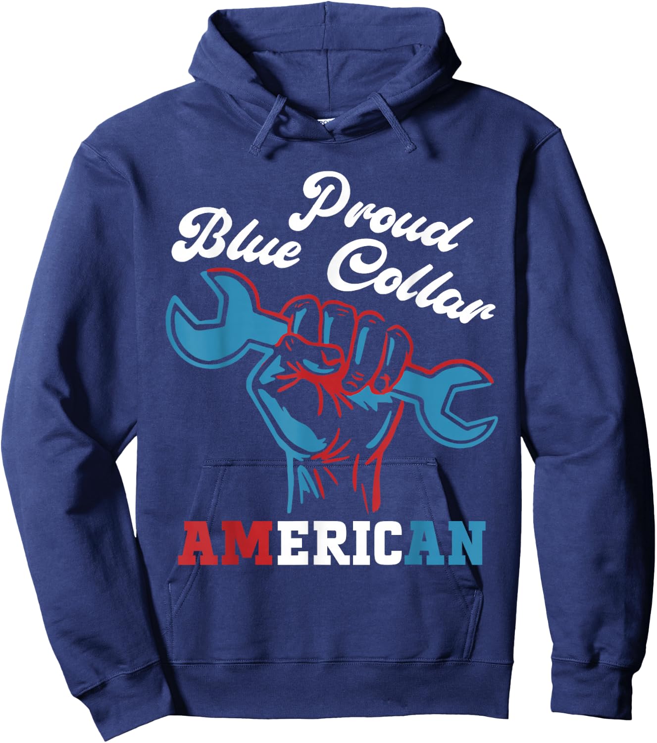 Proud Worker Labor Day Proud Blue Collar American Hoodie - Hoodie | Navy