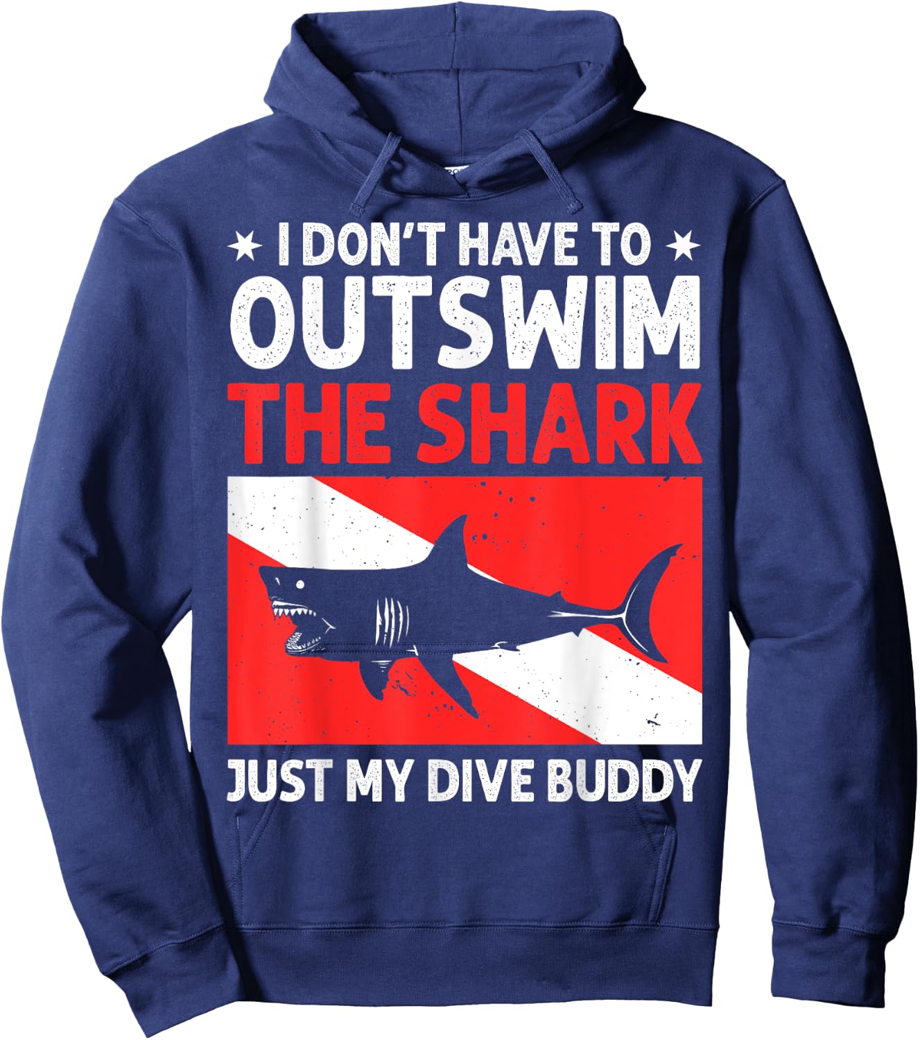 Funny Scuba Diving Design Women Shark Diving Buddy Hoodie - Hoodie | Navy