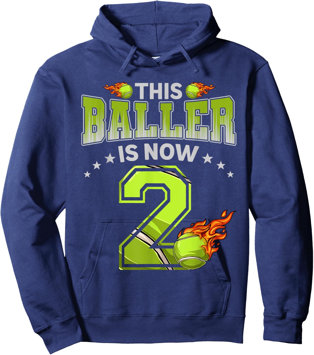 2nd Birthday Boys Tennis Player Gifts 2 Years Old Kids Boy Hoodie - Hoodie | Navy