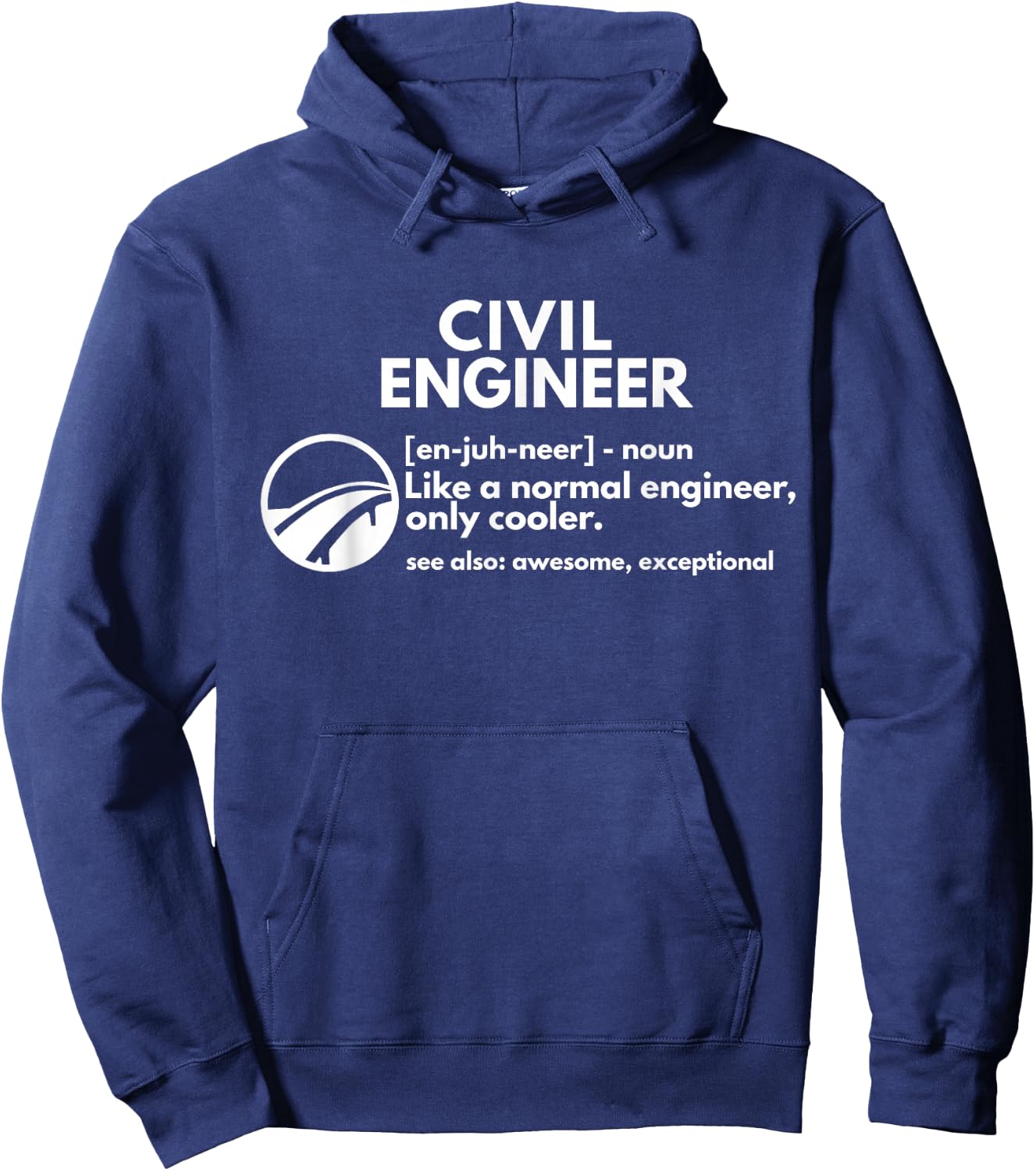 Civil Engineer Definition Funny Engineering T shirt Hoodie - Hoodie | Navy