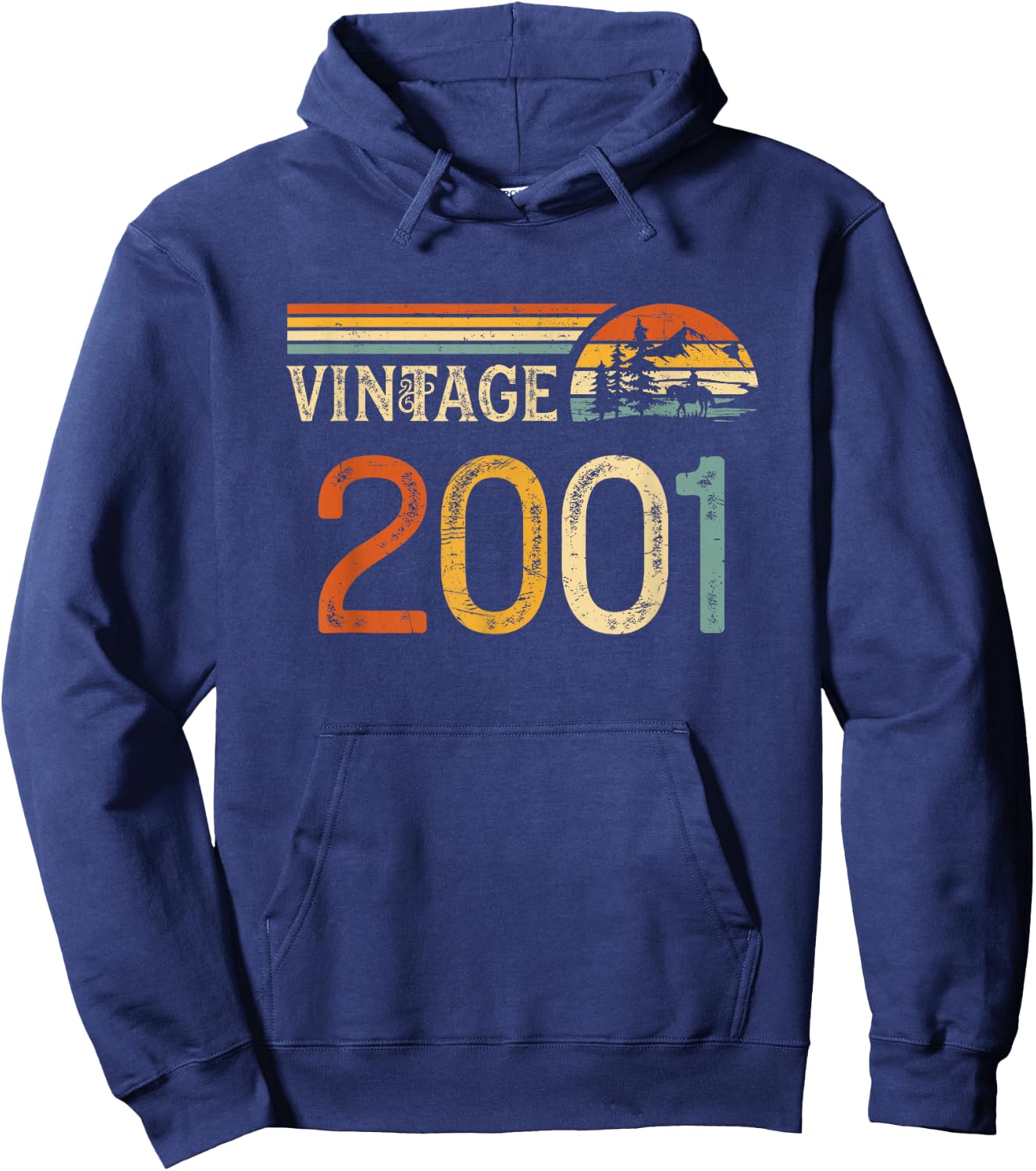 Vintage Made in 2001 - 24th Birthday 24 years old Men Women Hoodie - Hoodie | Navy