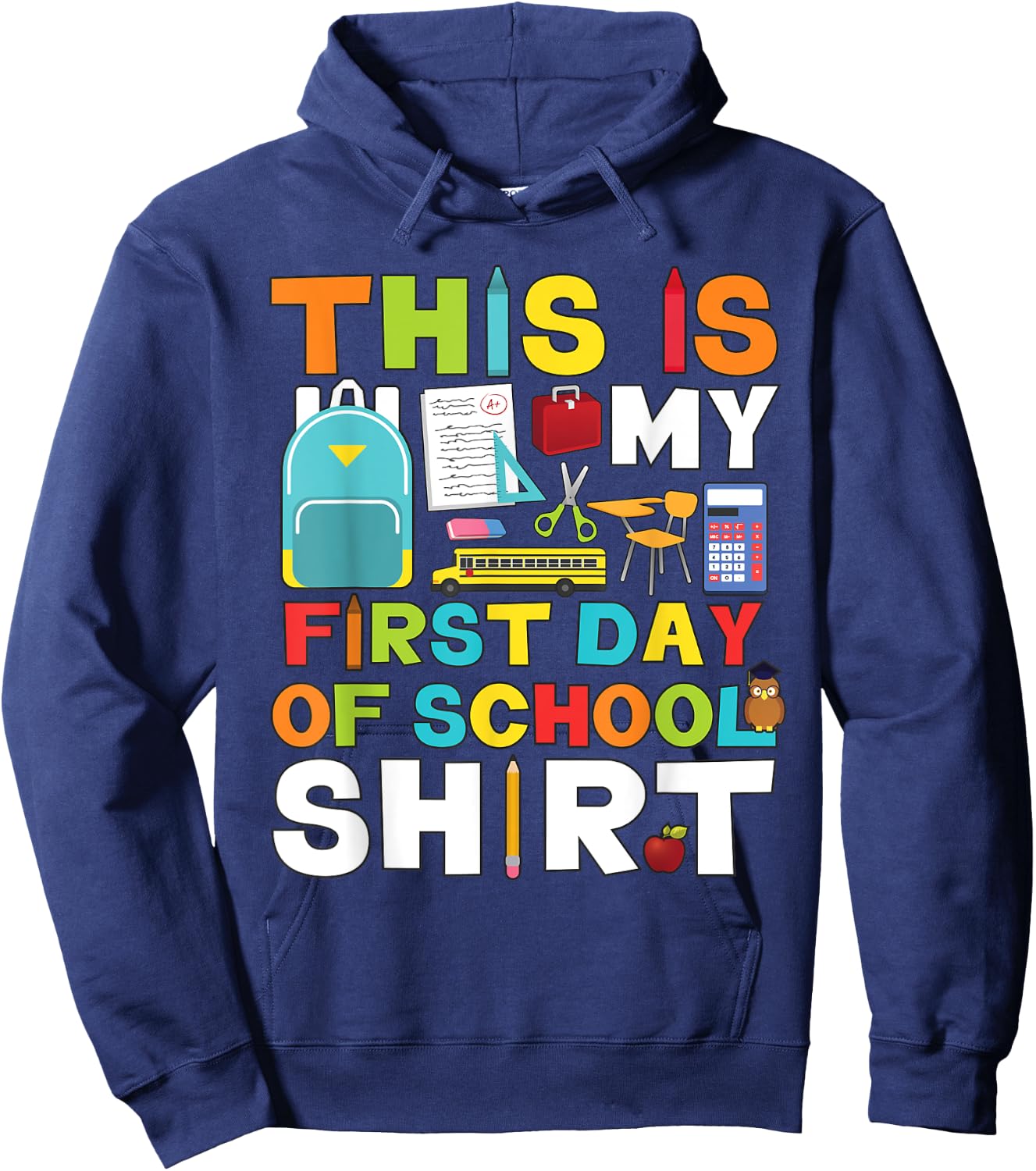 First Day of School Shirt Boys Girls Back To School Hoodie - Hoodie | Navy