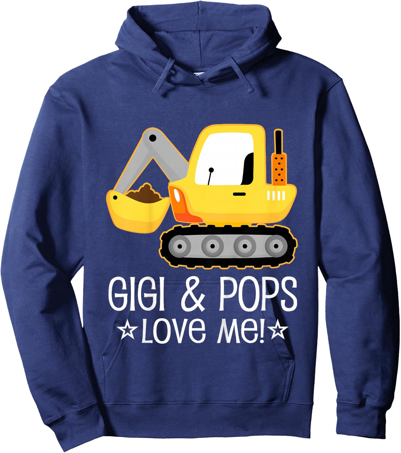 Kids Gigi and Pops Grandson Construction Truck Hoodie - Hoodie | Navy