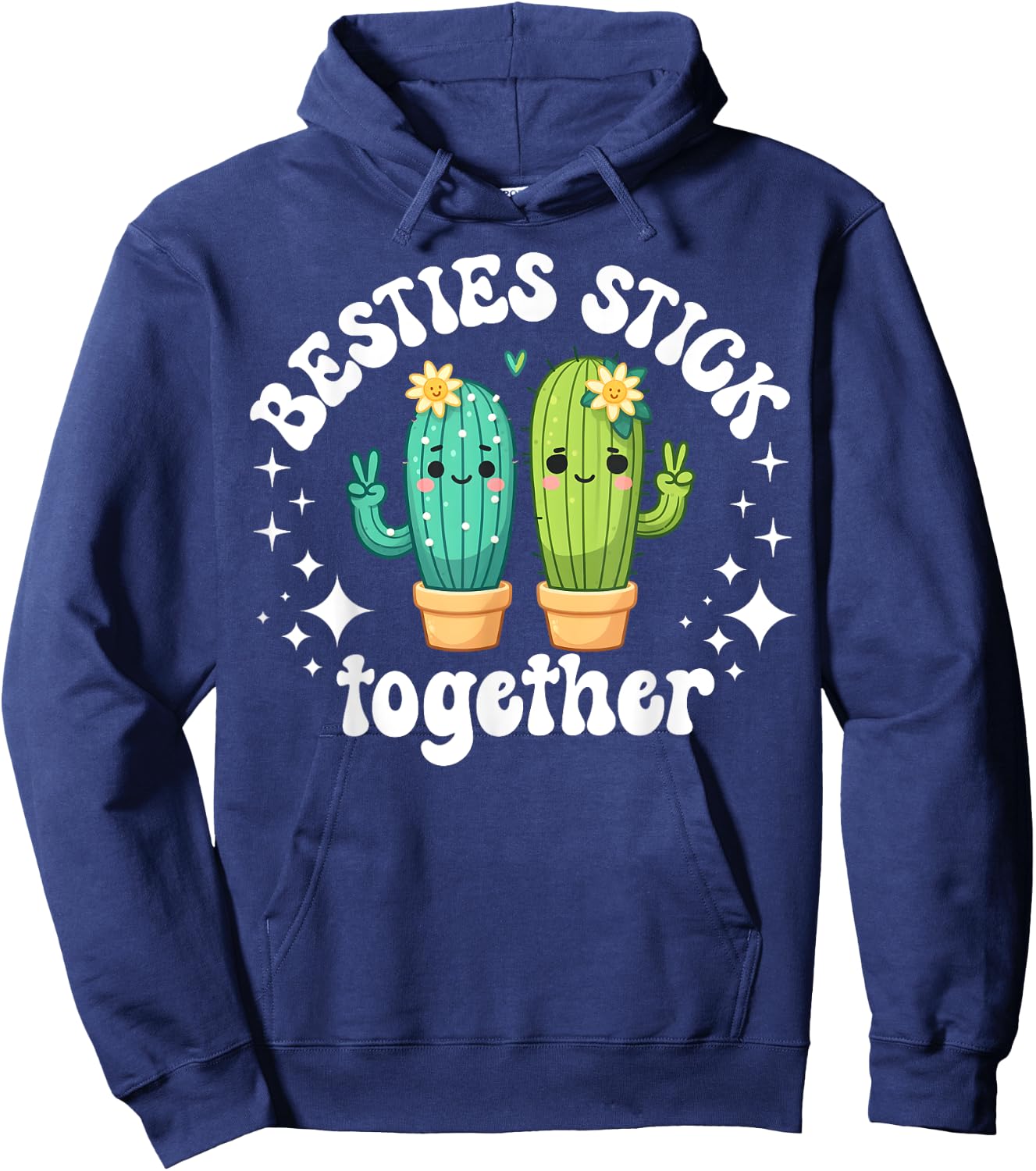 Best Friend Cactus Matching Bestie Girls Tweens BFF Cute Pun Hoodie - Hoodie | Navy