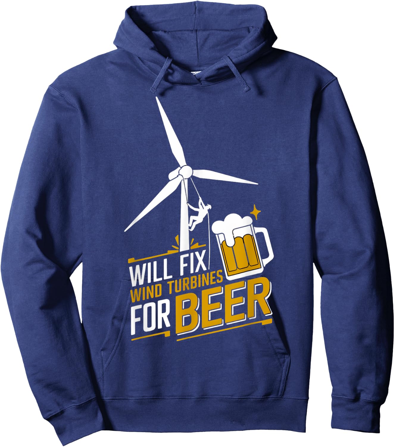 Fix Turbines Beer Windmill Engineer Tech Fan Wind Turbine Hoodie - Hoodie | Navy