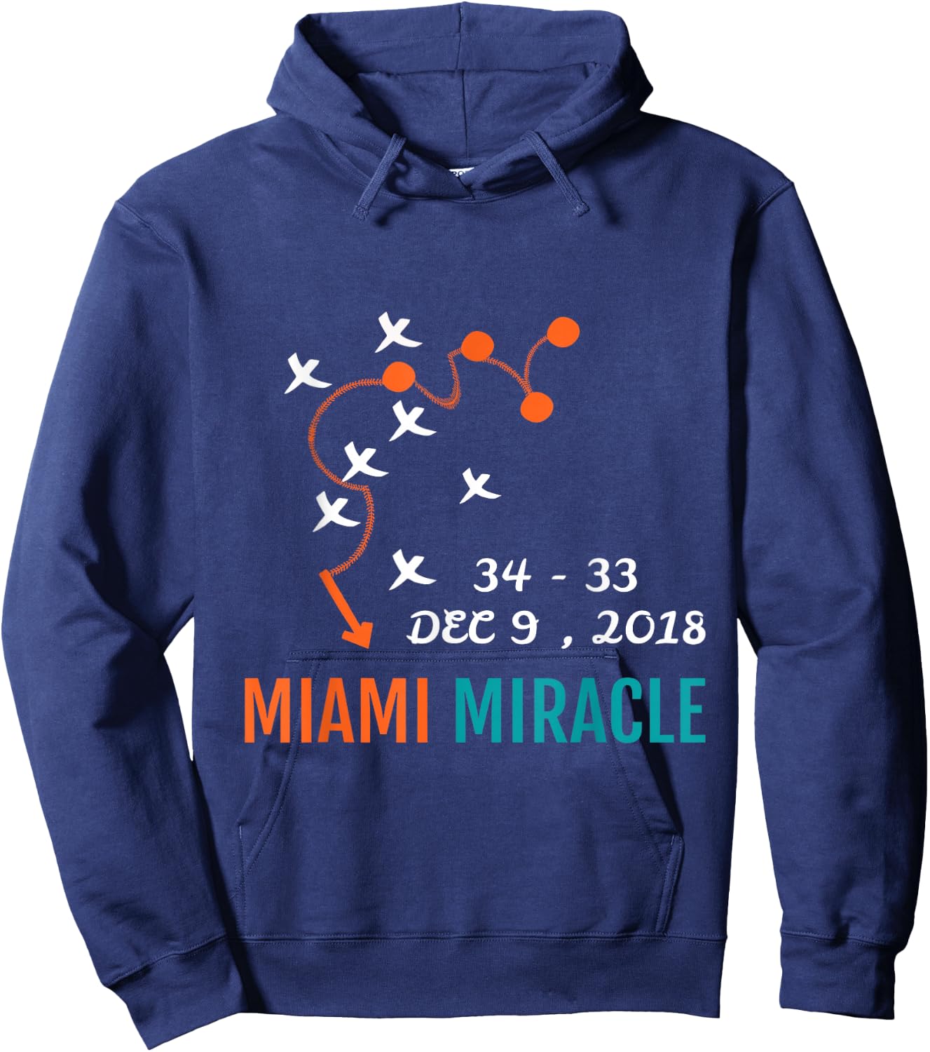 The Miami Miracle Comeback Funny T Shirt Hoodie - Hoodie | Navy