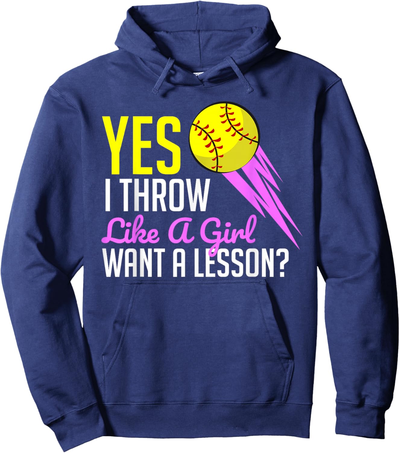 Funny Softball Game Player Sports Lover Gift Girls Hoodie - Hoodie | Navy