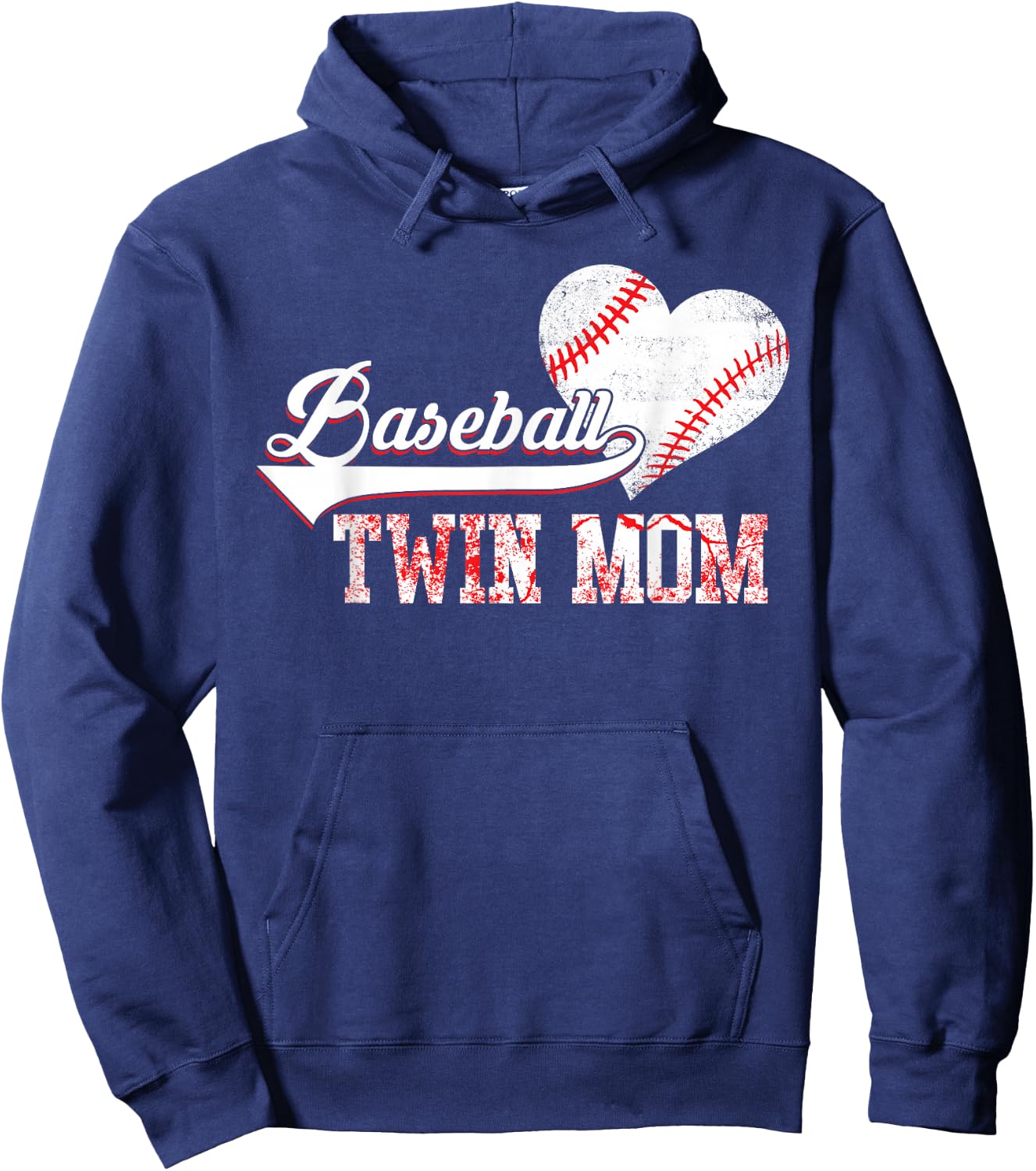 Family Baseball Player Baseball Twin Mom Vintage Christmas Hoodie - Hoodie | Navy