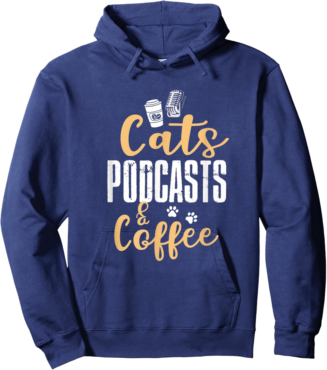Cats Podcasts & Coffee Hoodie - Hoodie | Navy