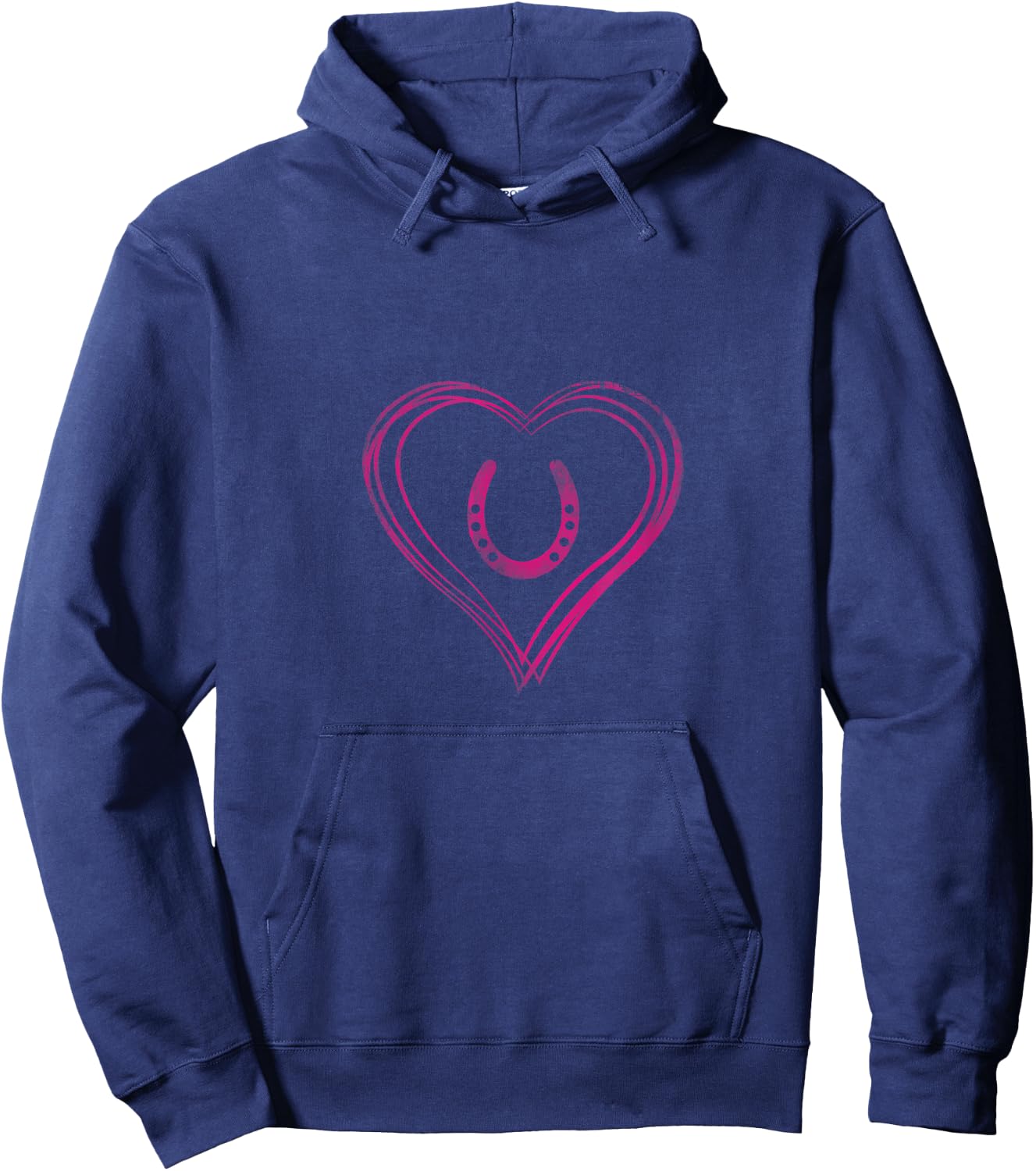 A Heart with Pink Horseshoe for Horses Hoodie - Hoodie | Navy