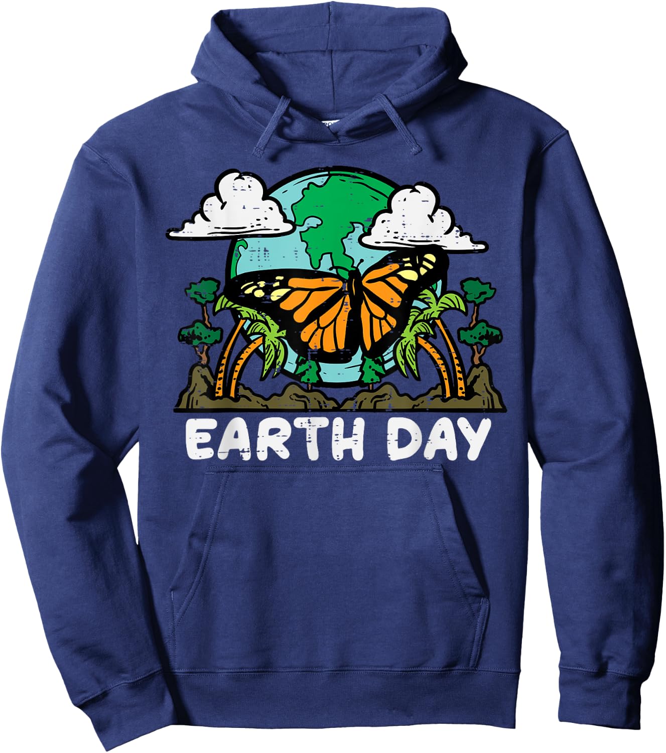 Earth Day Monarch Butterfly Cute Environment Men Women Kids Hoodie - Hoodie | Navy