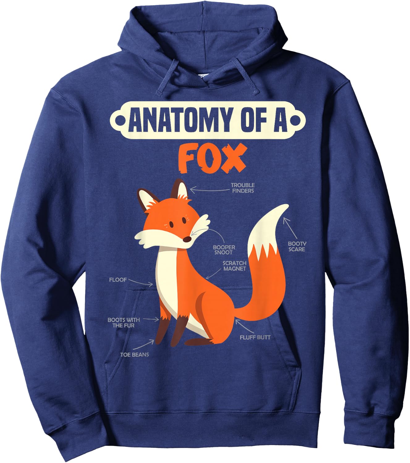 Anatomy of a fox Hoodie - Hoodie | Navy