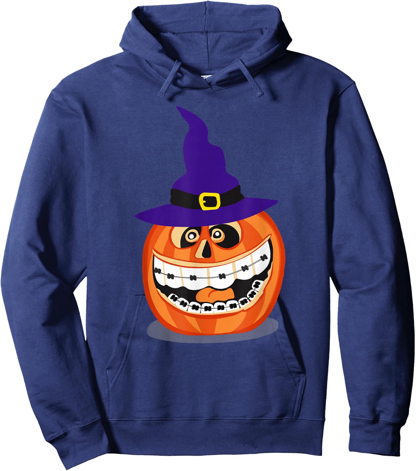 Funny Halloween Dentist Costume Teeth Pumpkin Dental Hoodie - Hoodie | Navy