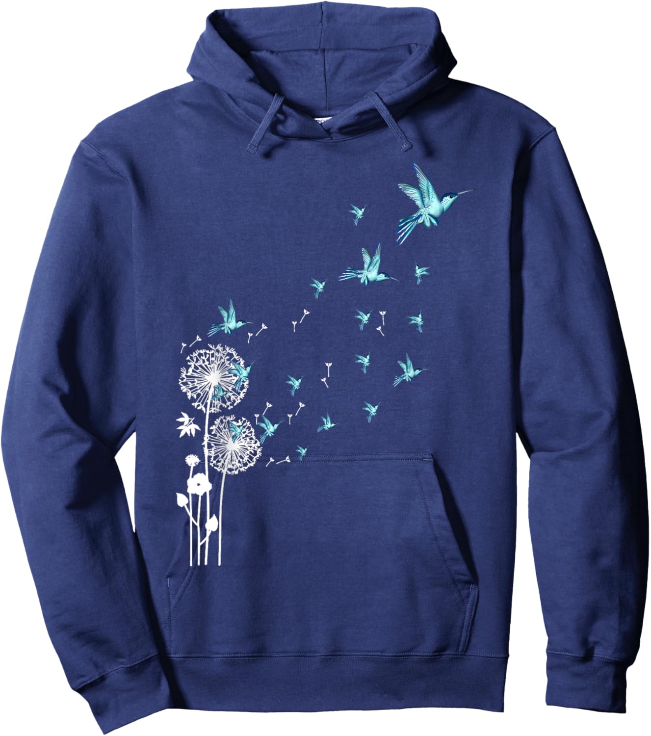 Cute Dandelion hummingbird bird motif bird of paradise Hoodie - Hoodie | Navy