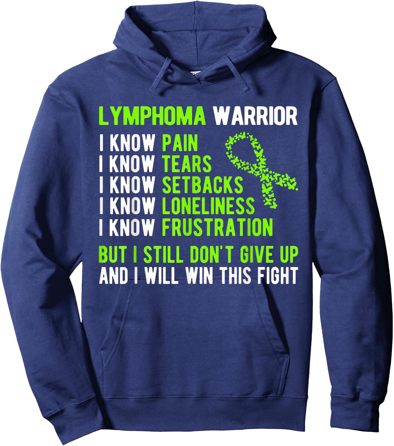Lymphoma Warrior Lymphoma Awareness Hoodie - Hoodie | Navy