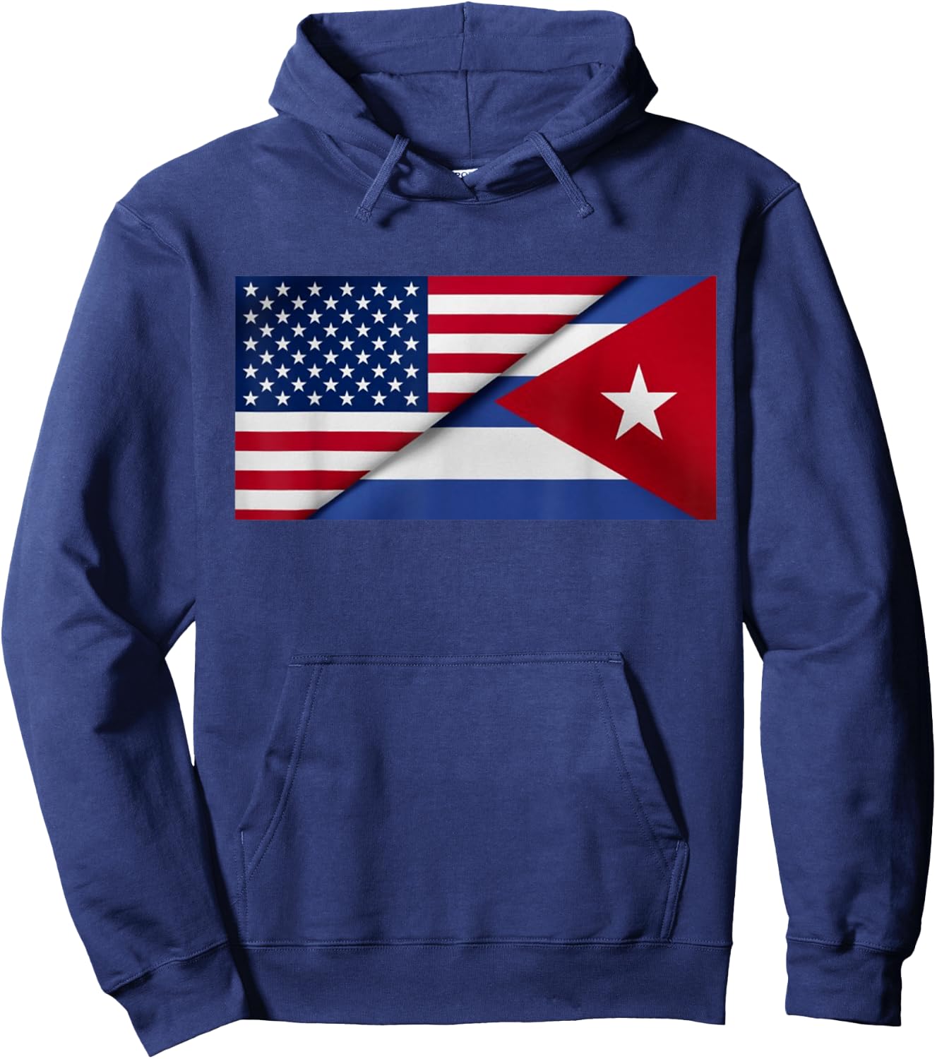 Patria y Vida, Cuban and American Patriotic Flags together. Women Kids Men Hoodie - Hoodie | Navy