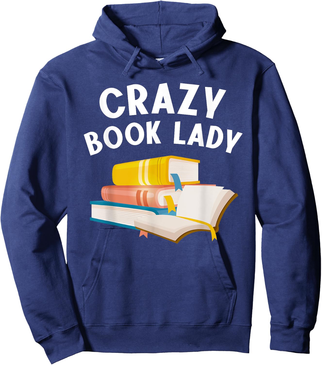 Funny Book Design Women Girls Book Lover Bookworm Librarian Hoodie - Hoodie | Navy