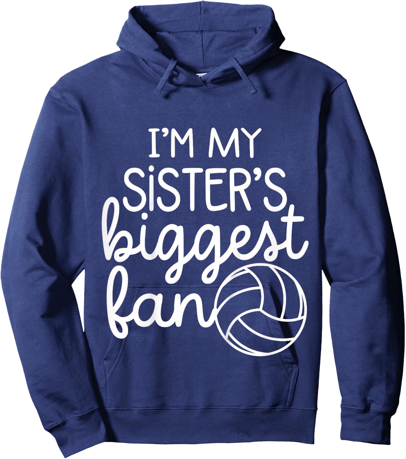 Volleyball Big Sisters Biggest Fan Baby Toddler Boys Girls Hoodie - Hoodie | Navy