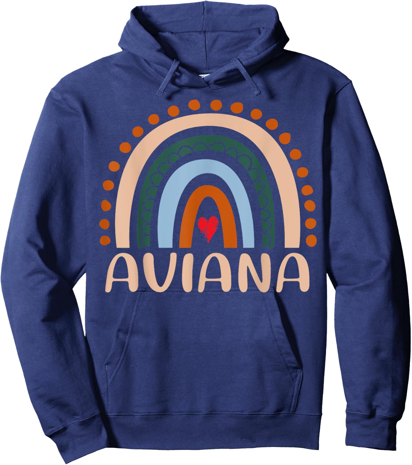 Aviana Name Personalized Funny Women Rainbow Aviana Hoodie - Hoodie | Navy