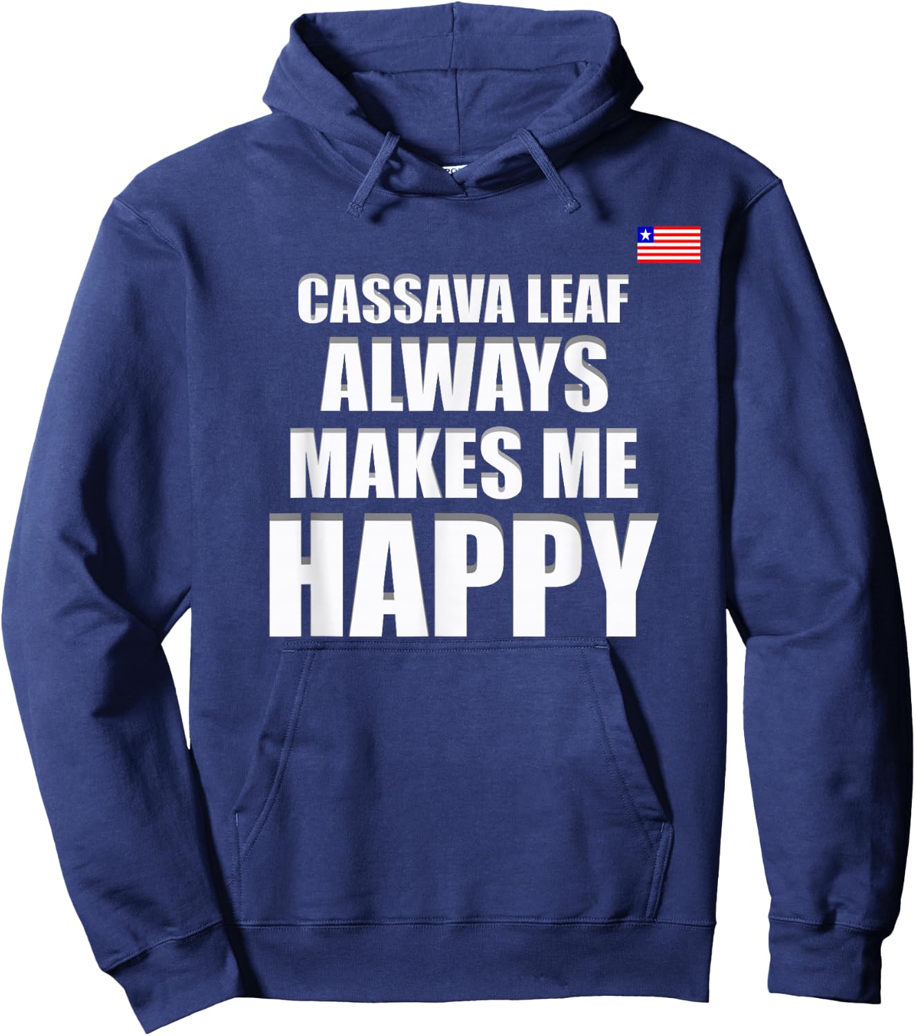 Liberian Food, Liberia Flag, Cassava Leaf, Liberia Hoodie - Hoodie | Navy