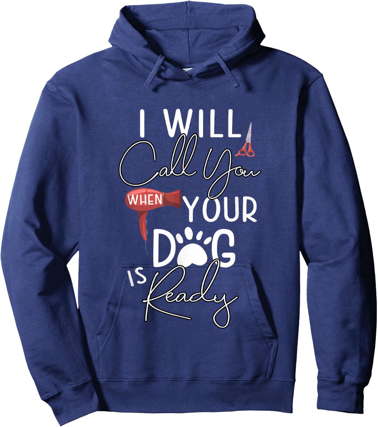 Dog Groomer Calls Pet Grooming Outfit Dog Care Gift Hoodie - Hoodie | Navy