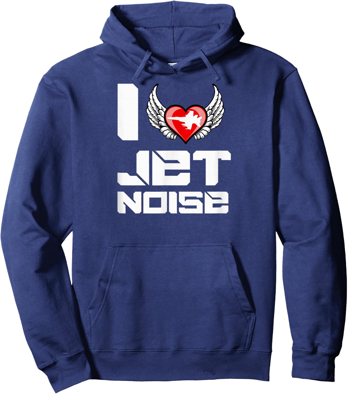 I Love Jet Noise Heart Funny Meme Angel Wings T Shirt Hoodie - Hoodie | Navy