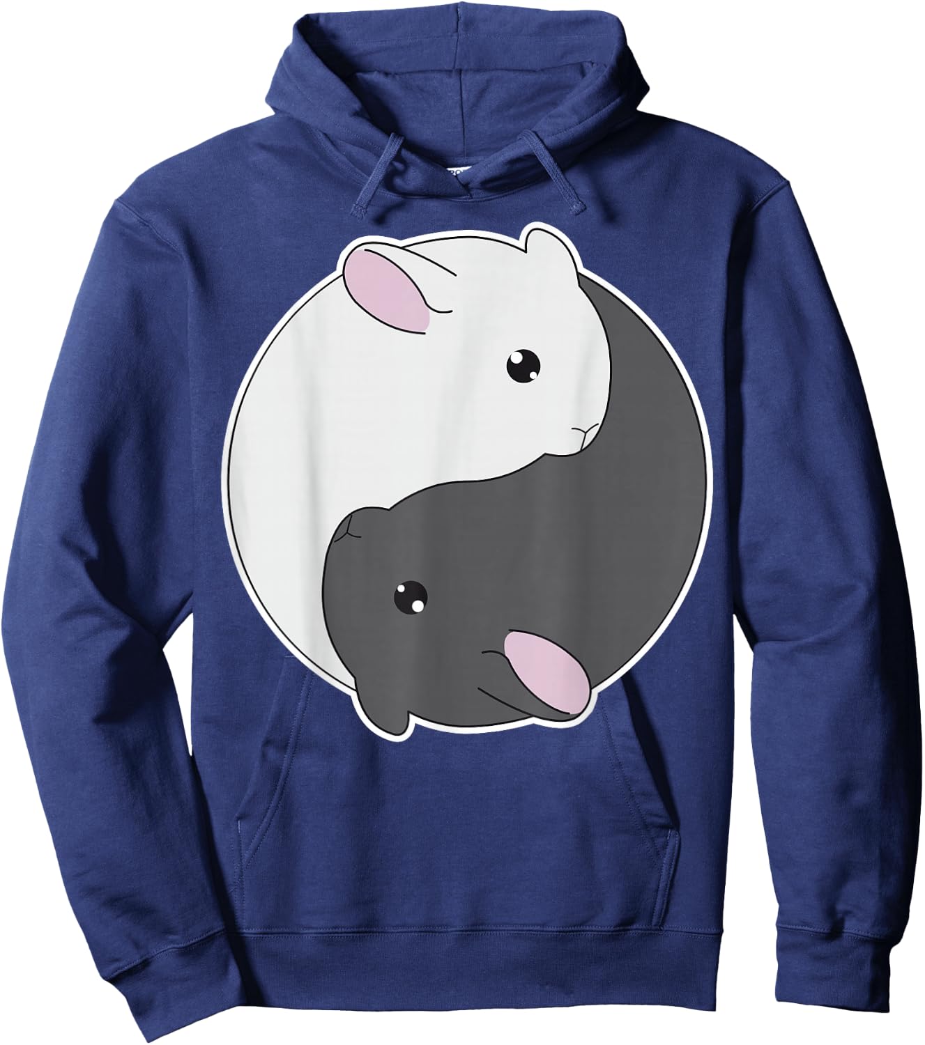 Chinchilla Yin Yang Mandala Taijitu Spiritual Zen Yoga Hoodie - Hoodie | Navy