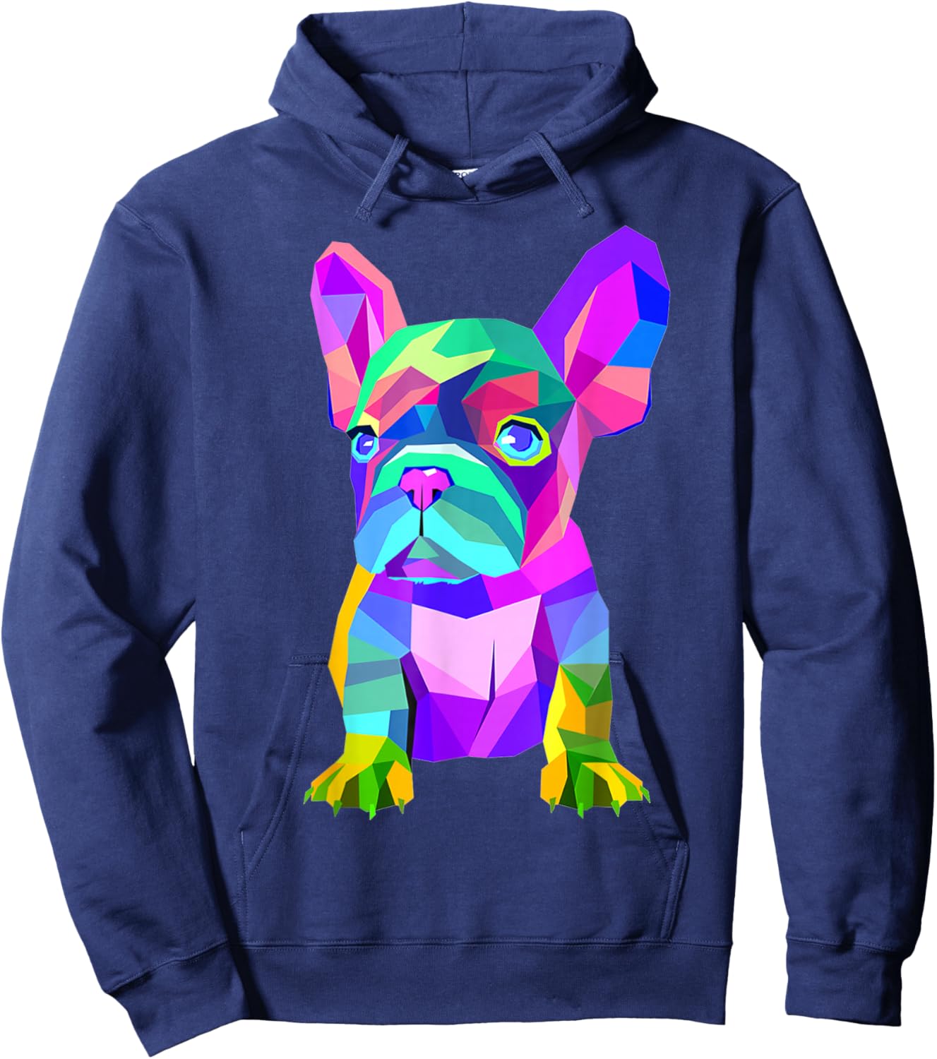 Colored Dog Frenchie Breed, Cute French Bulldog Hoodie - Hoodie | Navy
