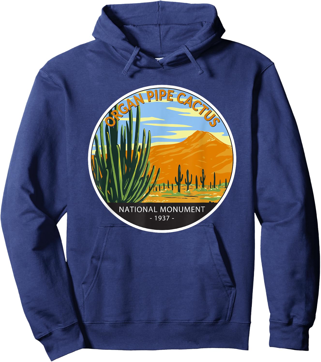 Organ Pipe Cactus National Monument Arizona Vintage Circle Hoodie - Hoodie | Navy