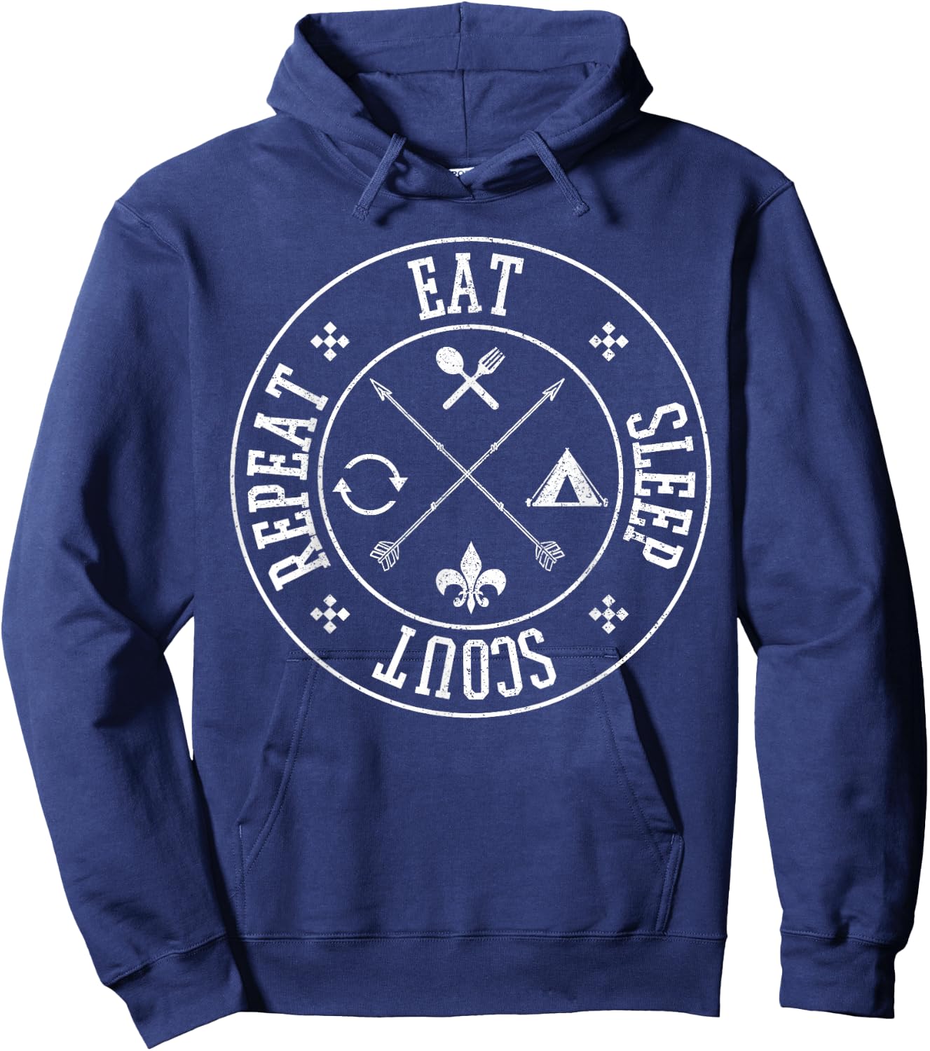 Eat Sleep Scout Repeat - Funny Outdoor Camping Nature Gift Hoodie - Hoodie | Navy