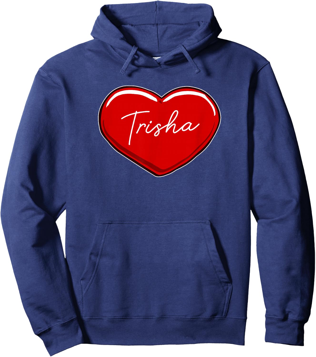 Hand Drawn Heart Trisha - First Name Hearts I Love Trisha Hoodie - Hoodie | Navy