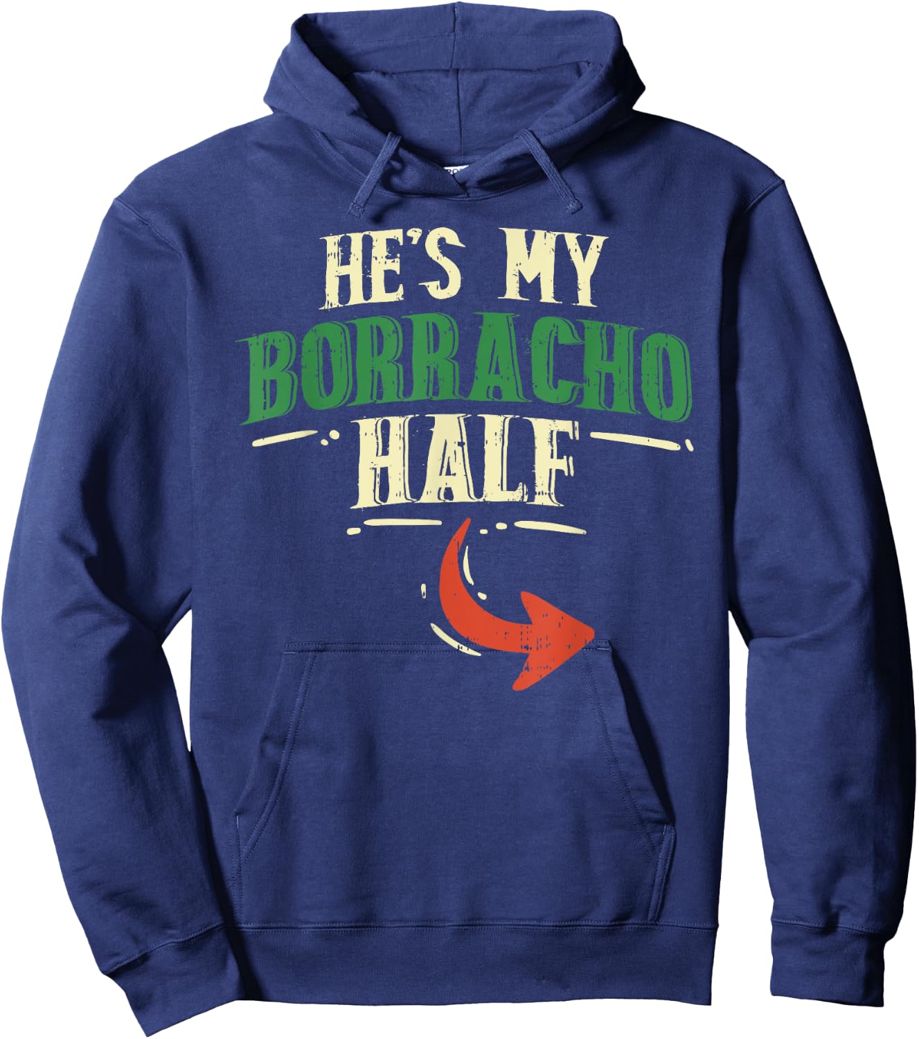 Hes My Borracho Half Couple Matching Cinco De Mayo Mexican Hoodie - Hoodie | Navy