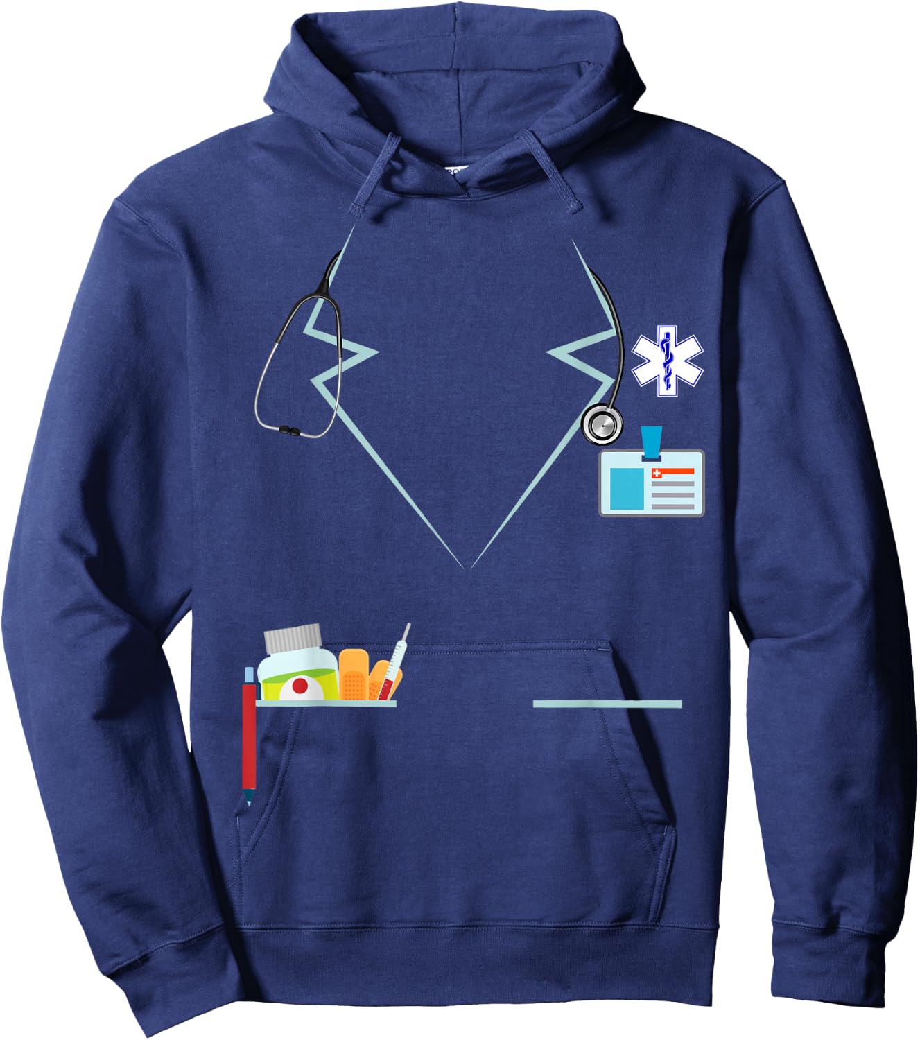 Nurse Costume Funny Lab Coat Uniform Men Hoodie - Hoodie | Navy