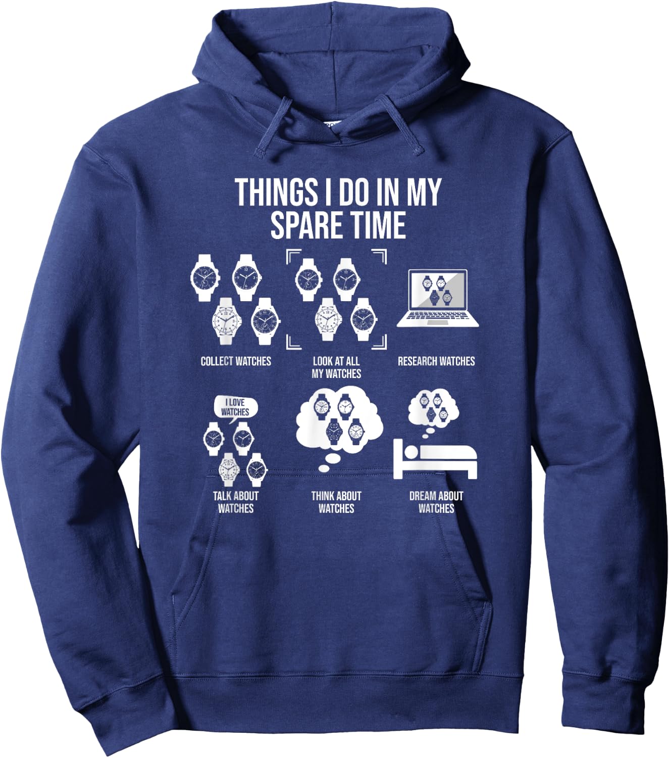 Things I Do In My Spare Time, Horologist Watch Collector Hoodie - Hoodie | Navy