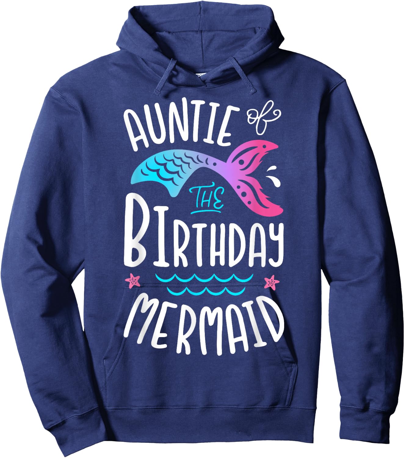 Auntie Of The Birthday Mermaid Gifts Aunt Family Matching Hoodie - Hoodie | Navy
