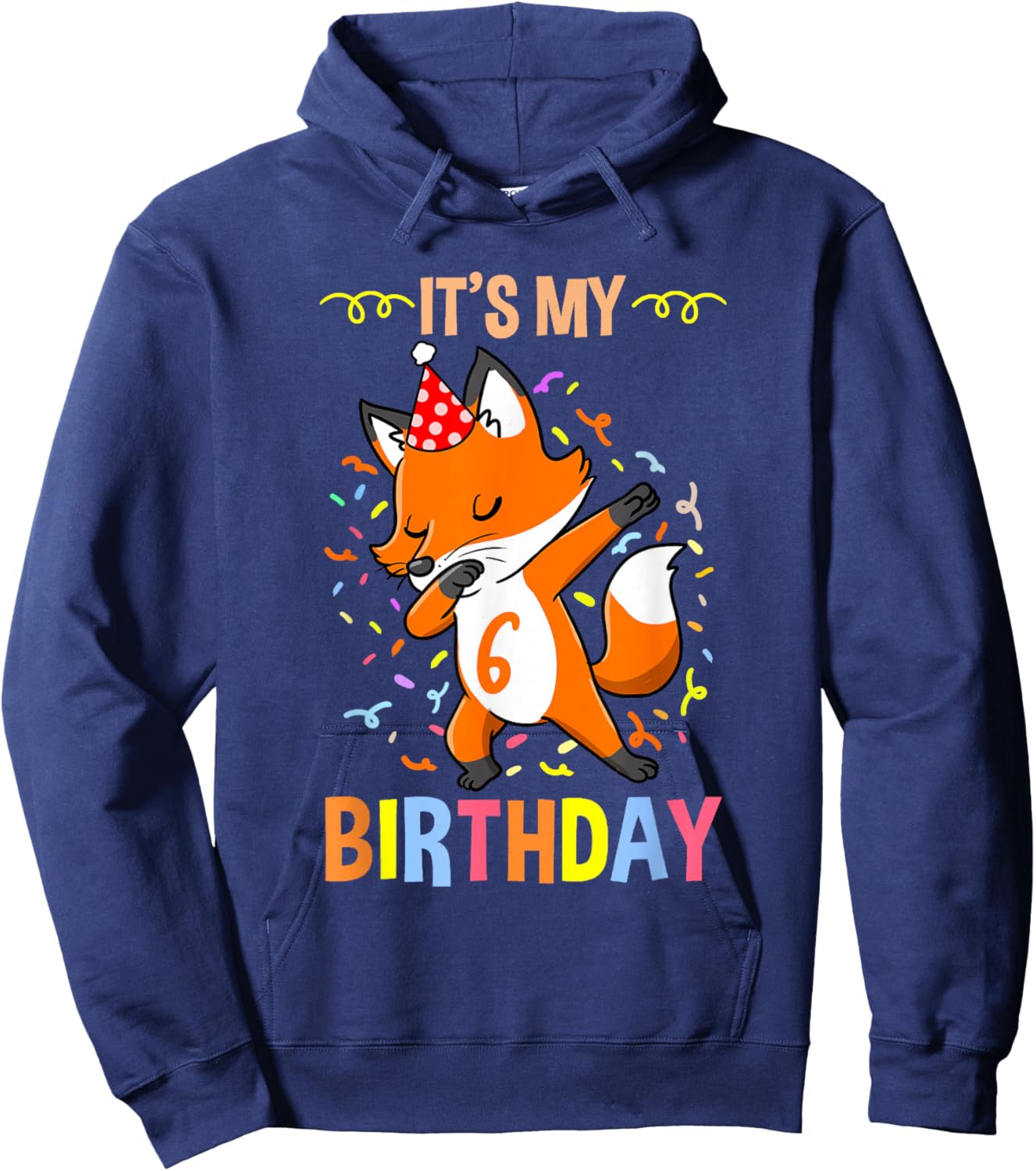 Its My 6th Birthday Fox Hoodie - Hoodie | Navy