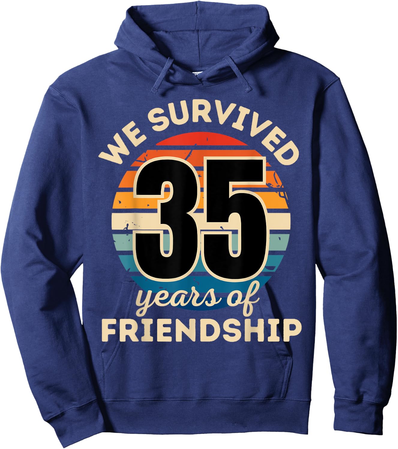 Celebrating 35 YEARS OF FRIENDSHIP Funny Group Matching Hoodie - Hoodie | Navy