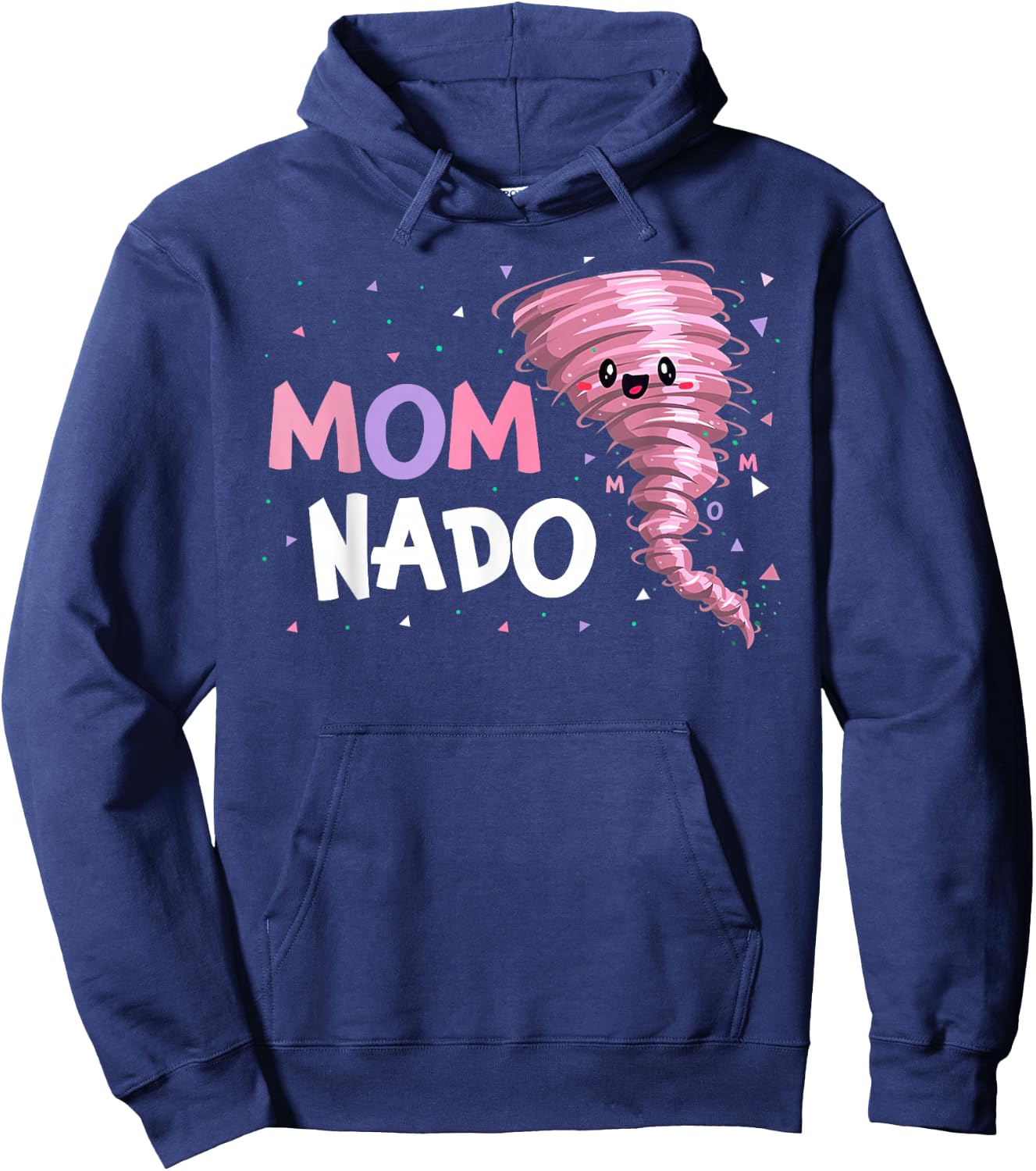Mom Nado Tornado Birthday Party Decorations Pink Tornado Hoodie - Hoodie | Navy