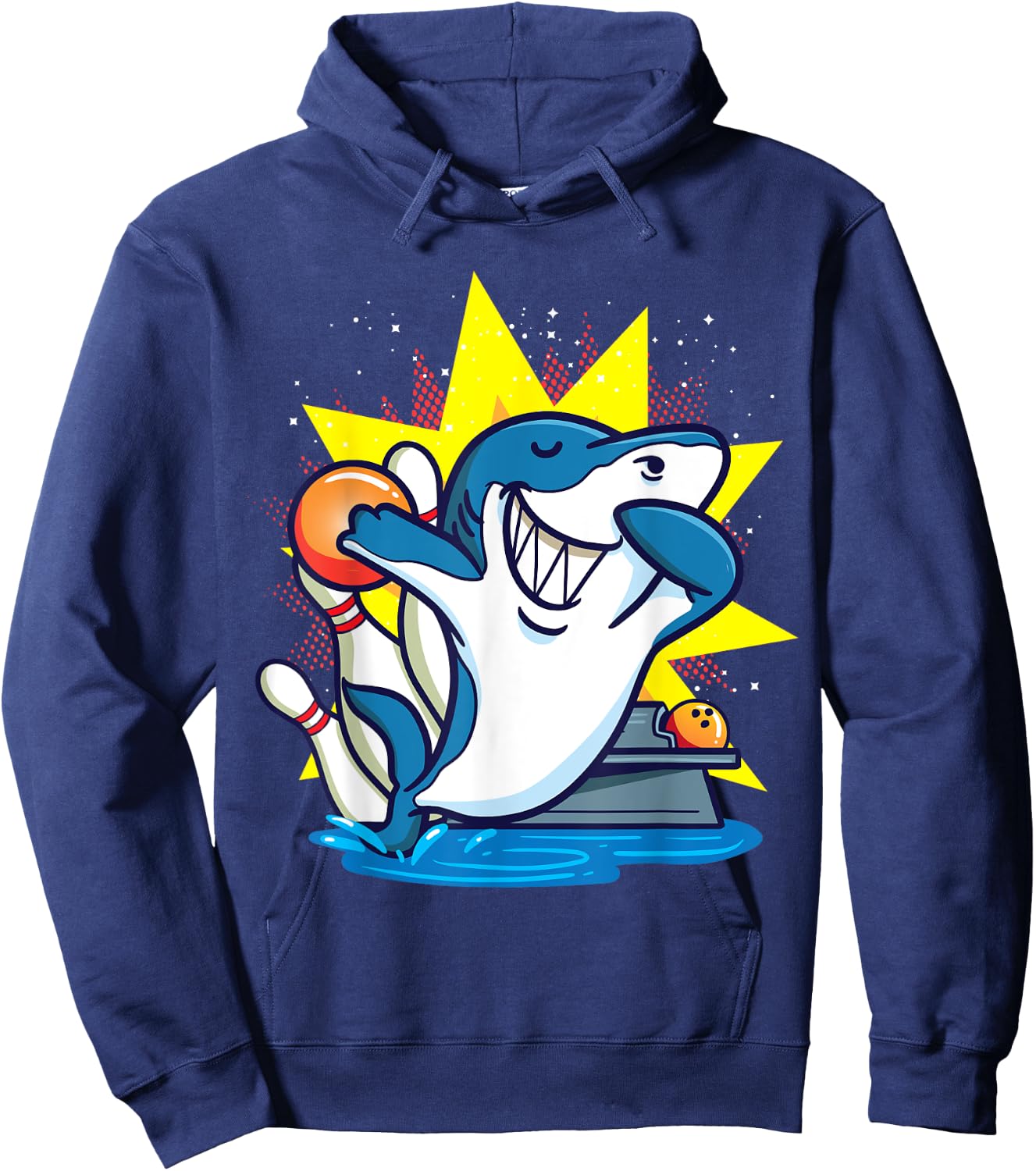 Shark Bowling Kids Shirt Animals Chemise Party Gift Hoodie - Hoodie | Navy