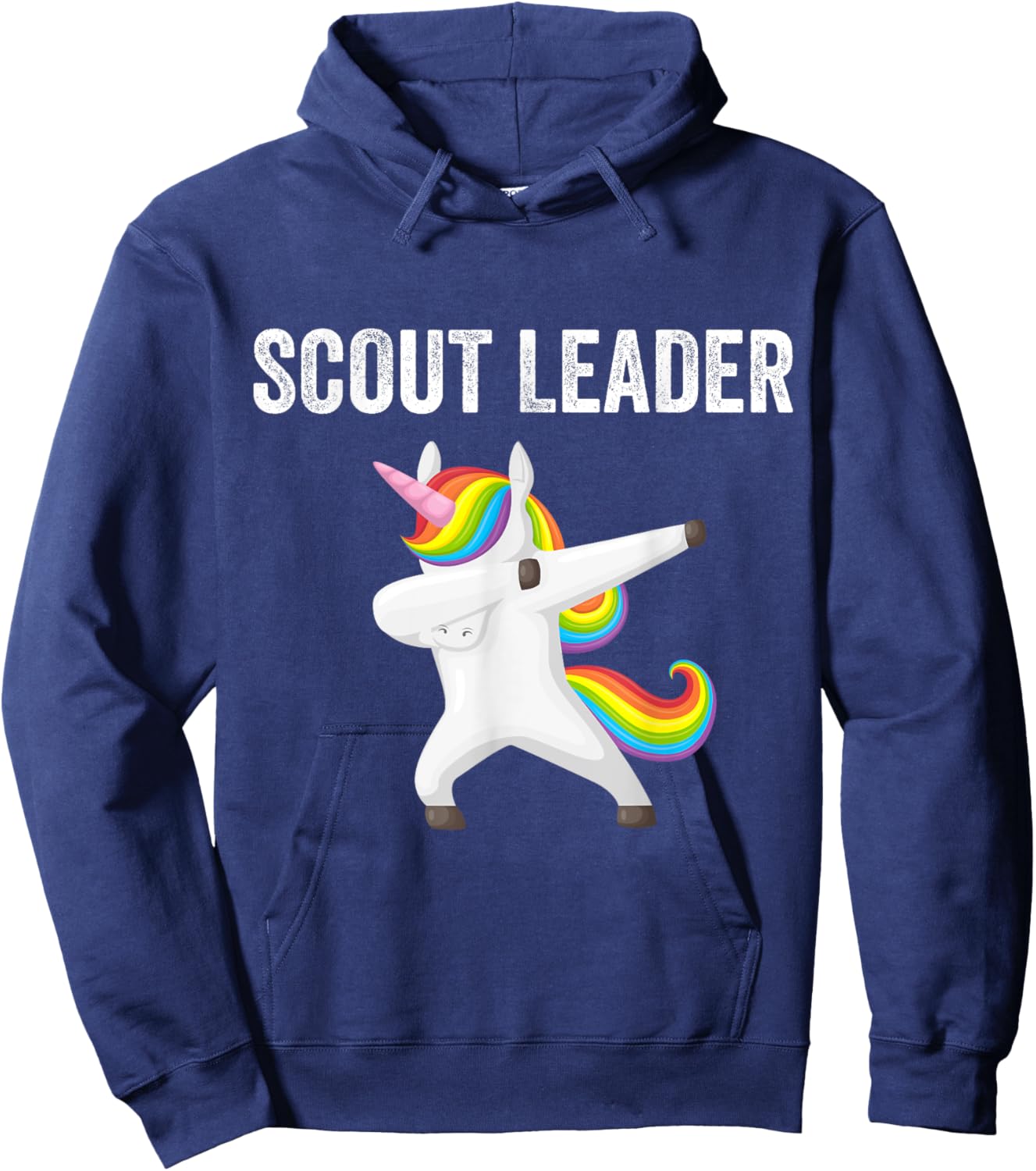 Scout Leader Dabbing Unicorn Funny Scouting Gift Hoodie - Hoodie | Navy