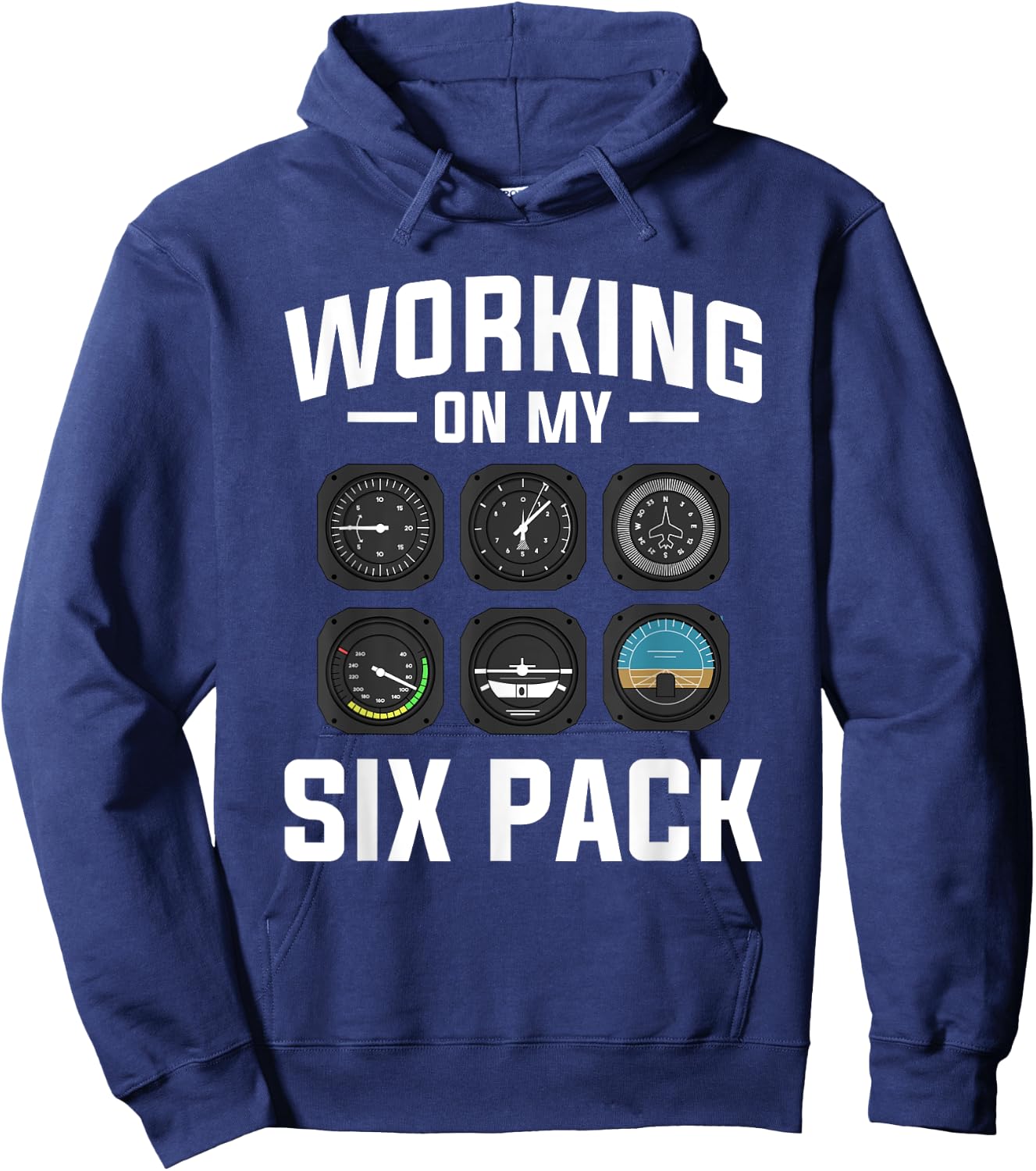 Working On My Six Pack Aviation Aviator Pilot Hoodie - Hoodie | Navy
