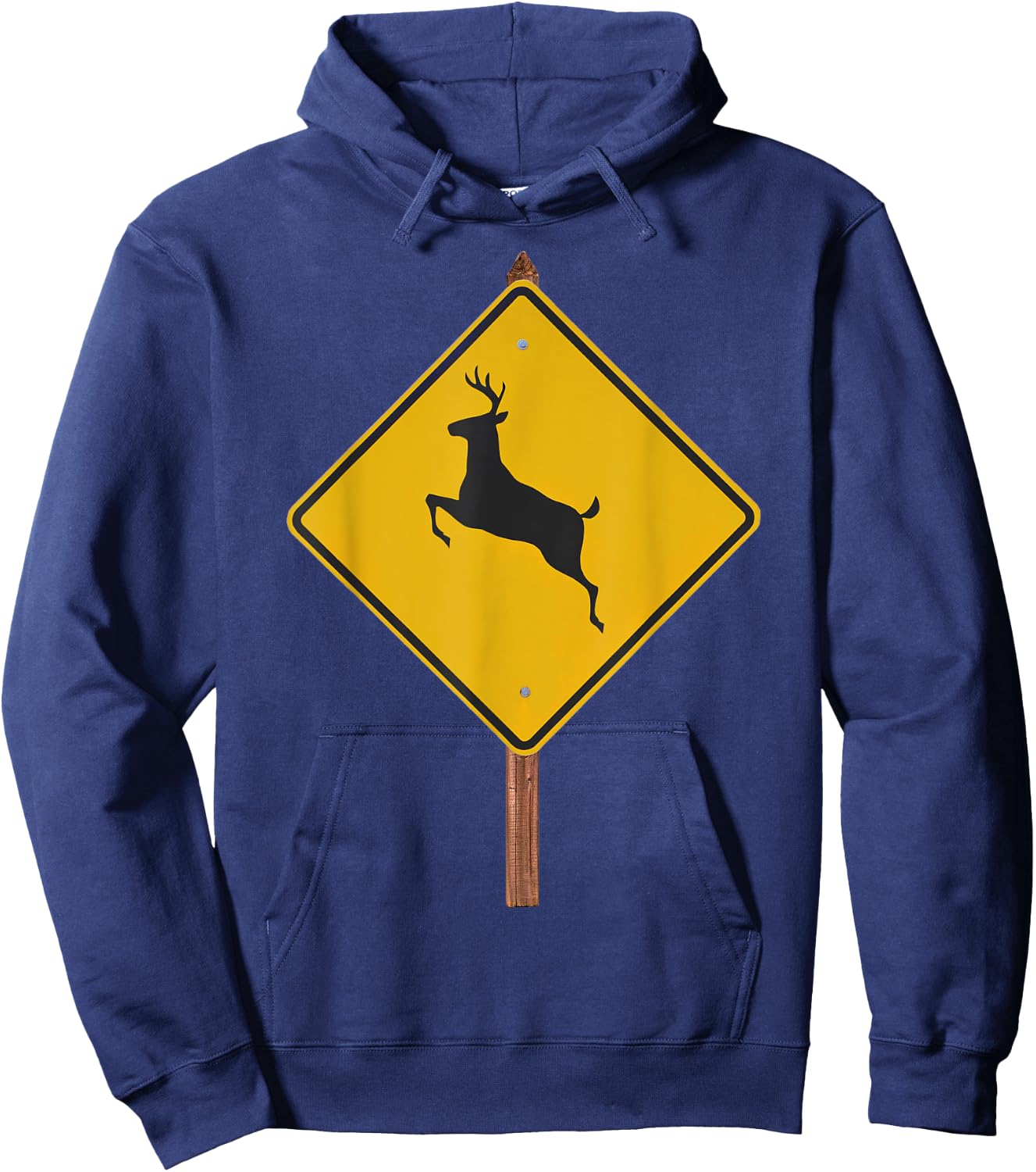 Deer Crossing Road Sign Costume Hoodie - Hoodie | Navy