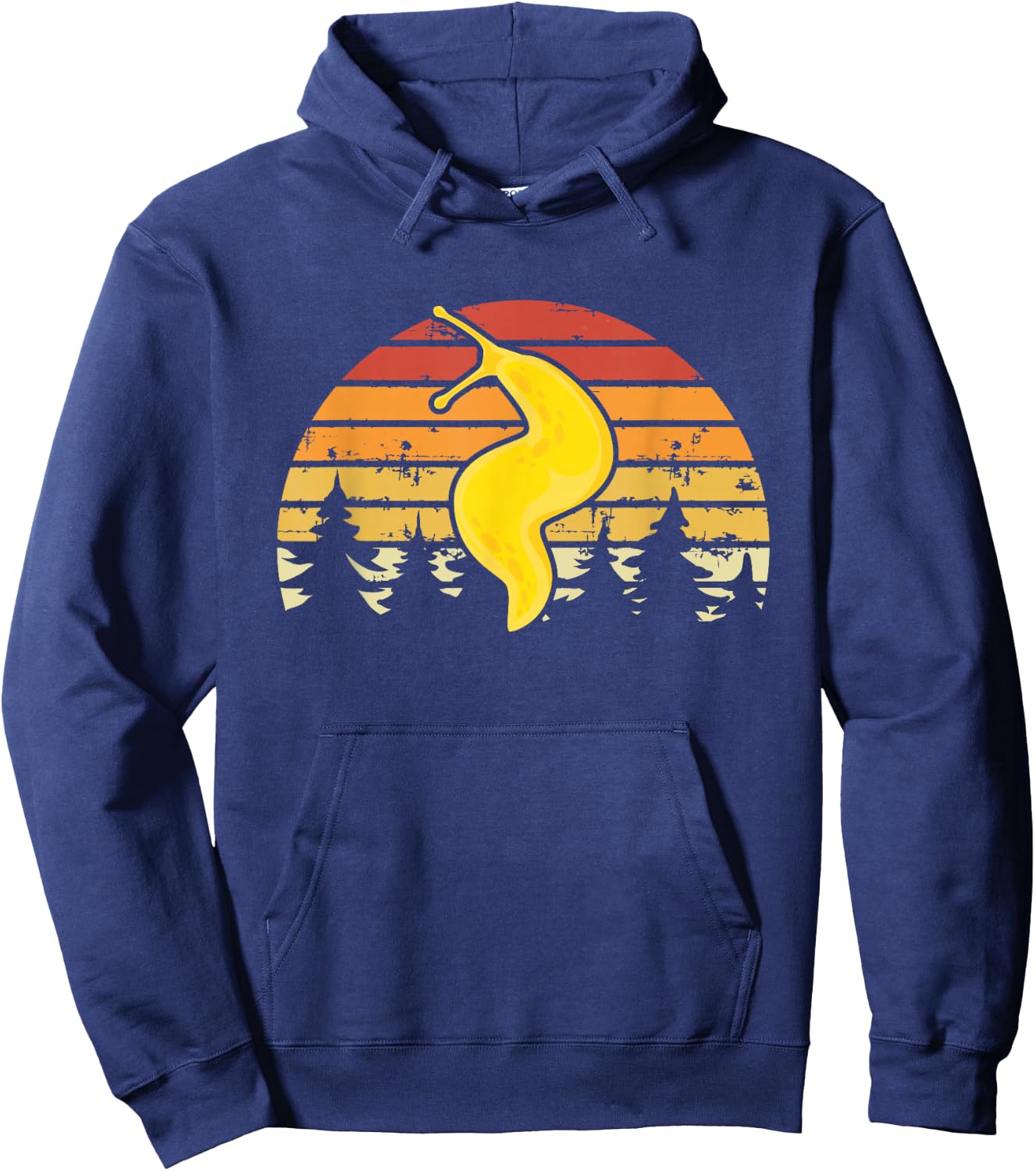 Banana Slug Pacific Banana Slug Fan Black Spotted Banana Slug - -Adults, Small, Short Sleeve Hoodie - Hoodie | Navy