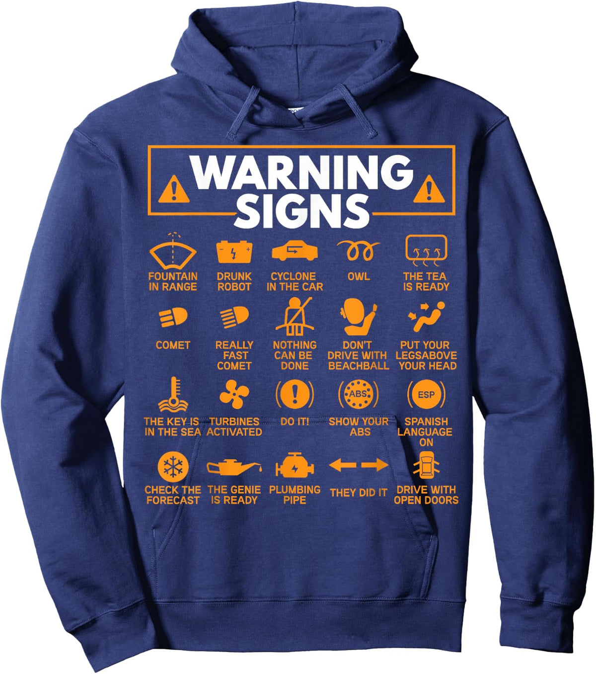 Warning Signs 101 Funny Car Mechanic Gift Gift Car Funny Hoodie - Hoodie | Navy