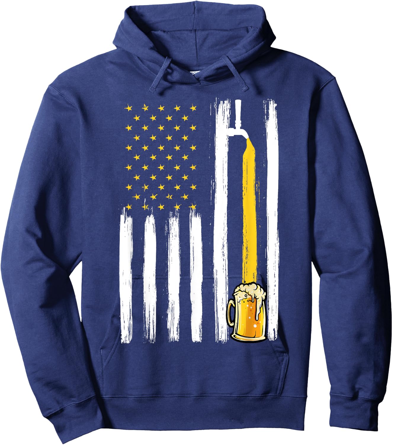 Craft Beer American Flag USA 4th Of July Brewery America Women Men Hoodie - Hoodie | Navy