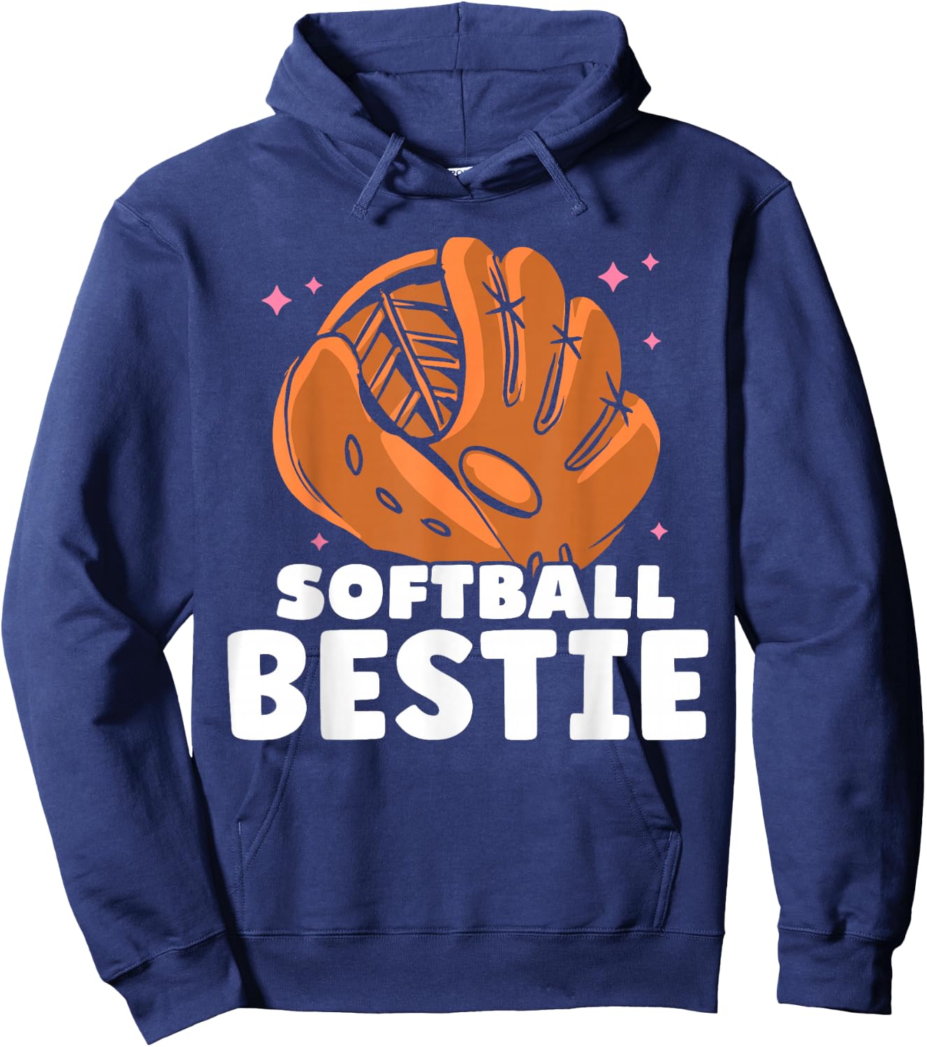 Softball Bestie Cute Match Softballer Player Softball Hoodie - Hoodie | Navy