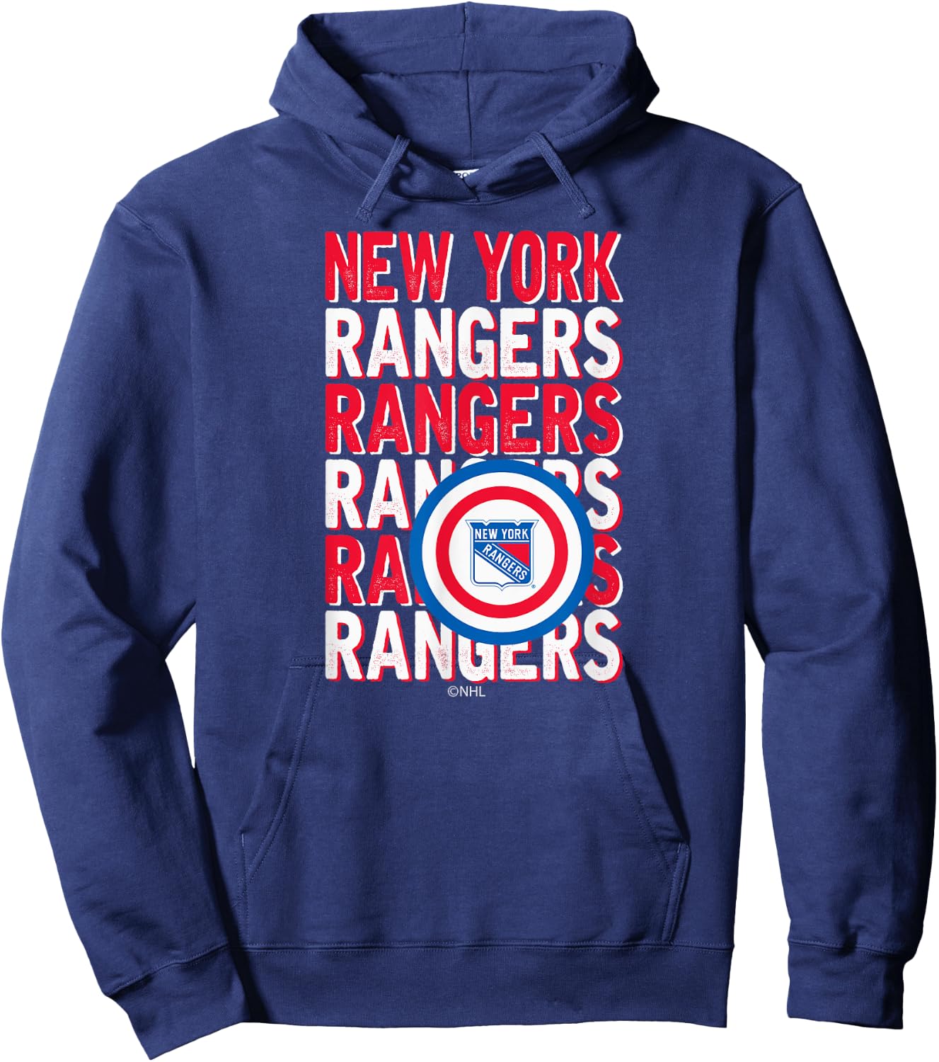 New York Rangers Repeat Black Officially Licensed Hoodie - Hoodie | Navy