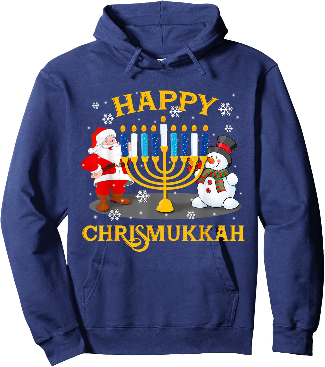 Happy Chrismukkah Funny Hanukkah Christmas Jewis Gifts Xmas Hoodie - Hoodie | Navy