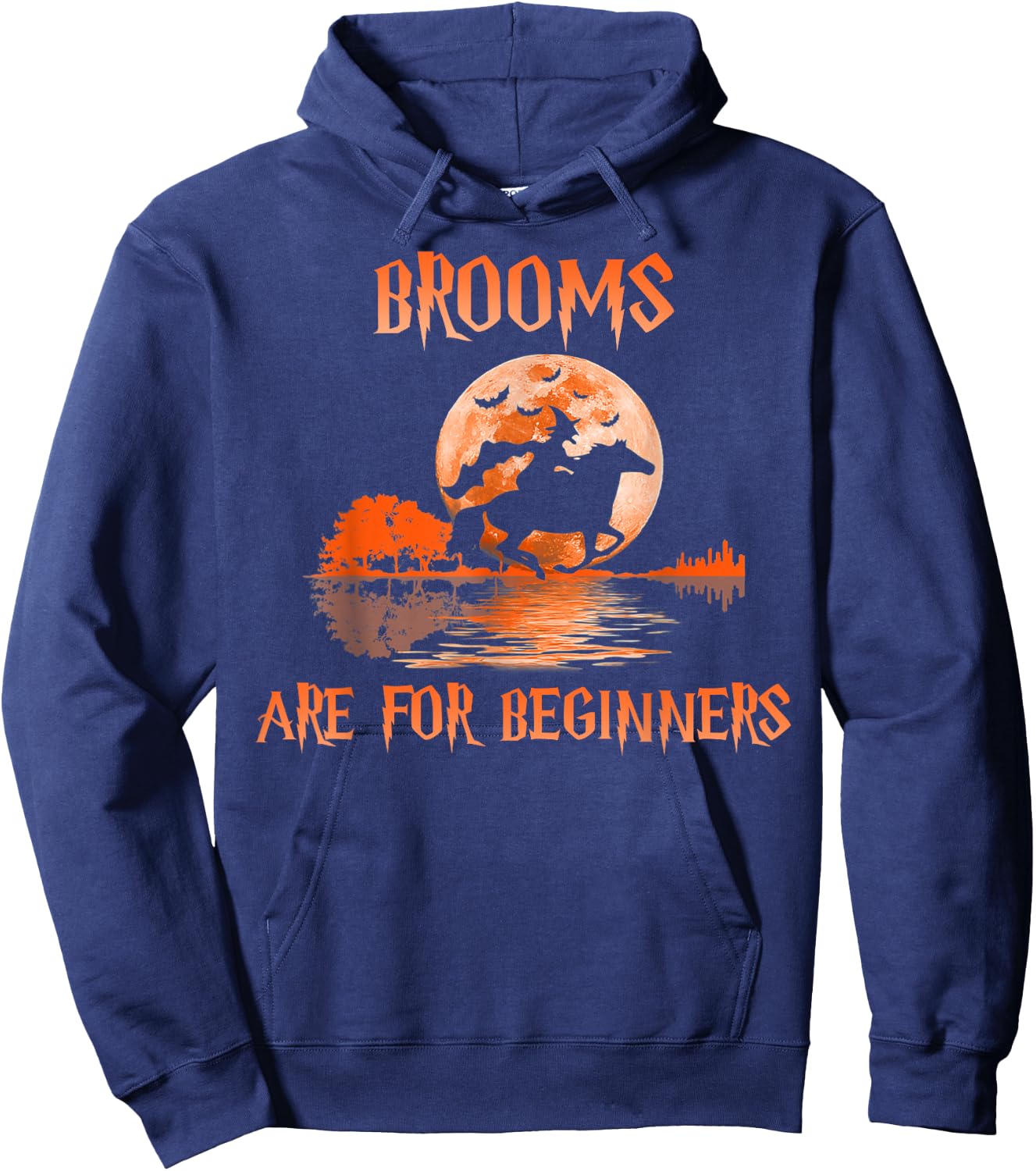 Brooms Are For Beginners Horses Witch Halloween Hoodie - Hoodie | Navy