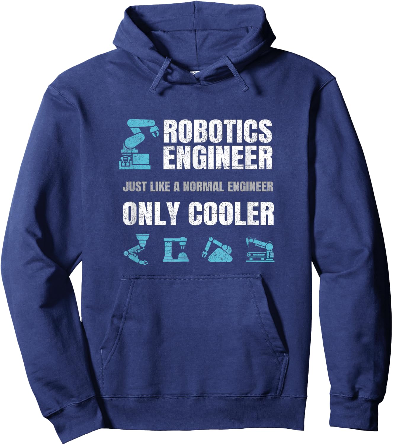 Funny Robotics Engineer Definition Distressed Engineering Hoodie - Hoodie | Navy